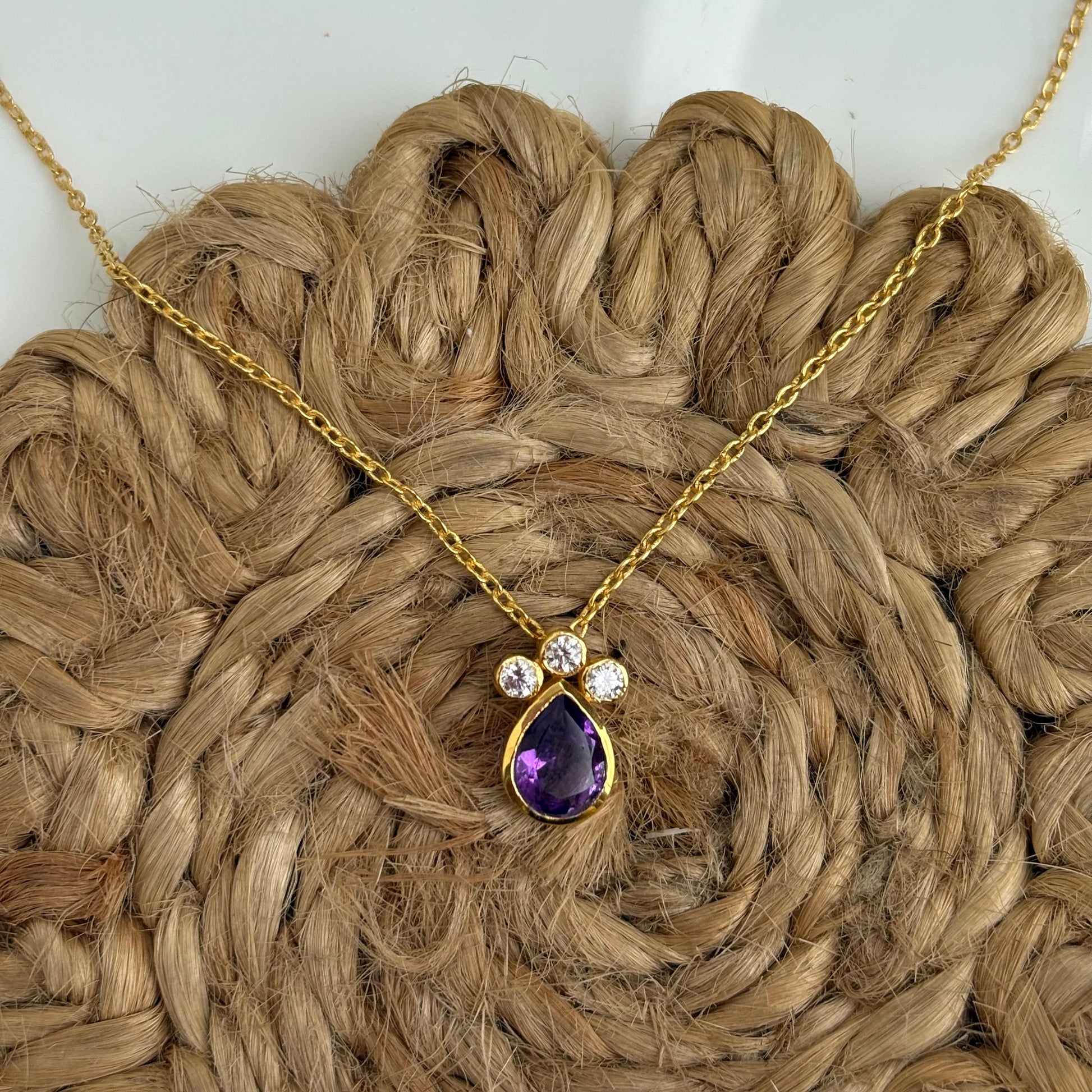 925 Silver Natural Amethyst Pendant