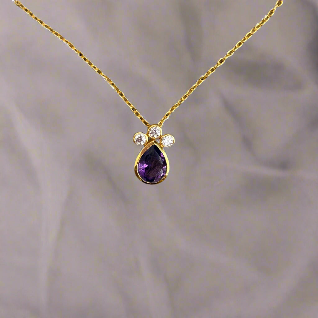 925 Silver Natural Amethyst Pendant