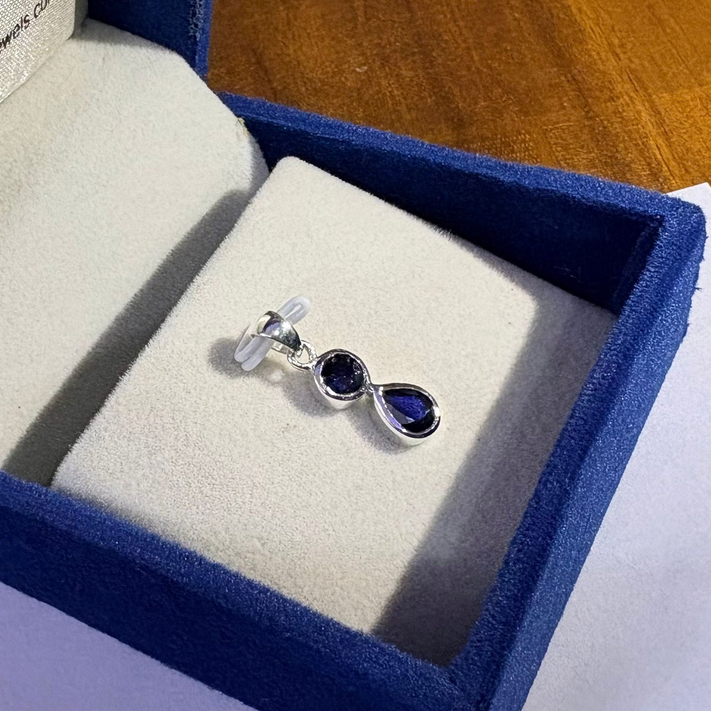 Natural Blue Sapphire 925 Pure Silver Pendant (Certified)