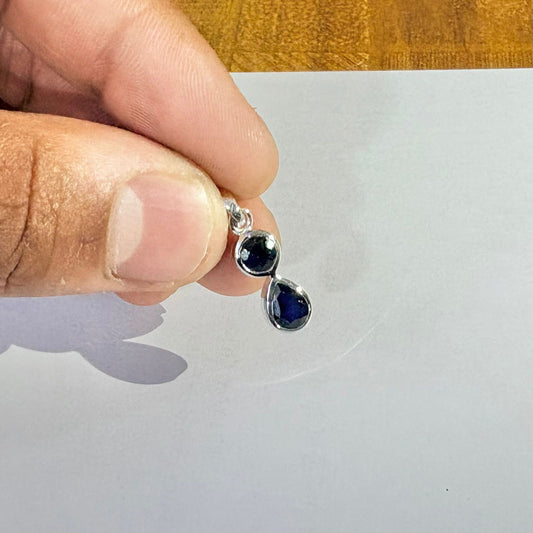 Natural Blue Sapphire 925 Pure Silver Pendant (Certified)