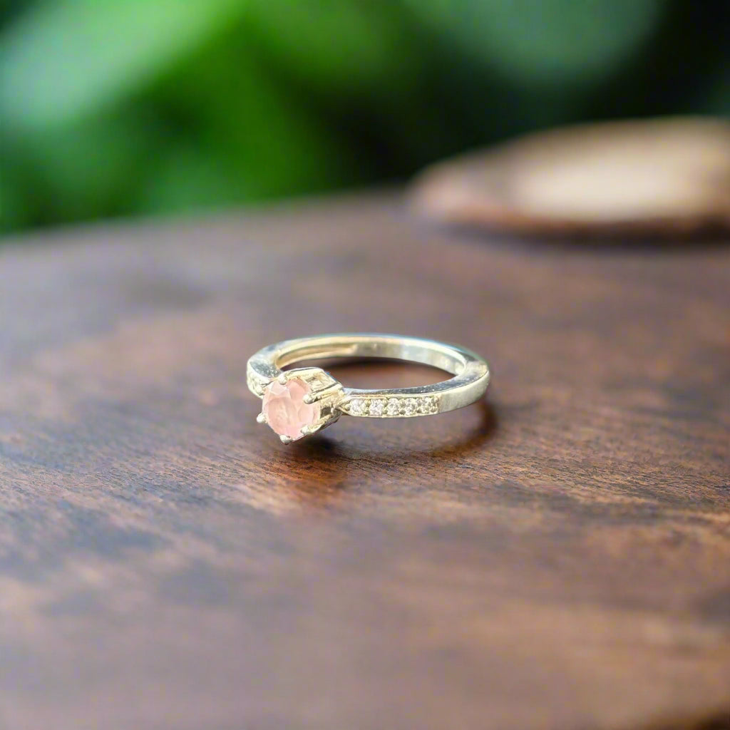 The Timeless Rose Quartz Ring - Whispers of Love