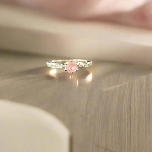 The Timeless Rose Quartz Ring - Whispers of Love
