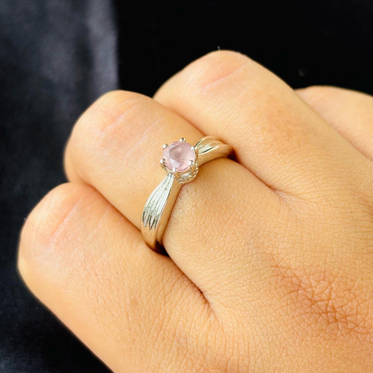 Elegance in Natural Pink - The Rose Quartz Ring
