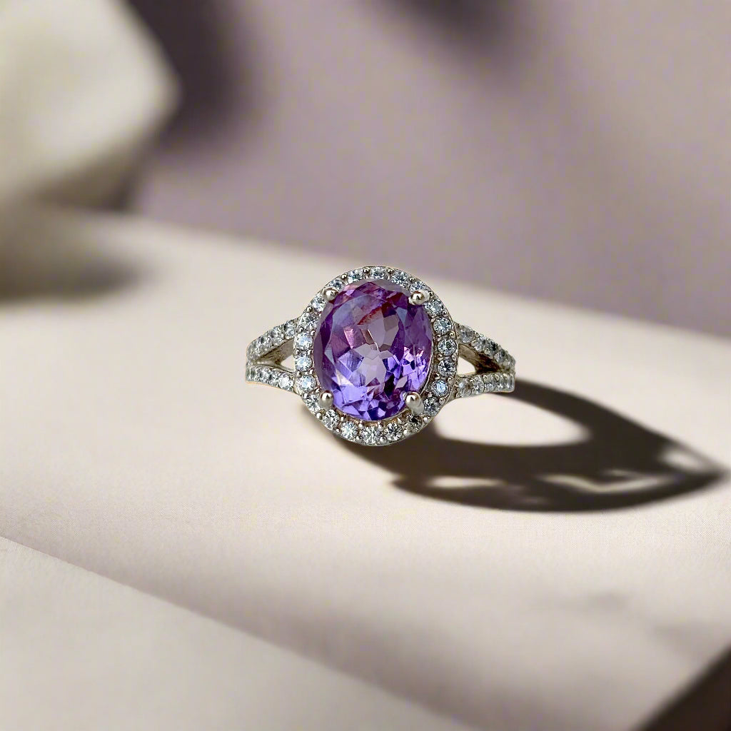 925 Silver amethyst ring