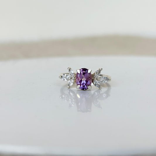 925 Pure Silver Natural Amethyst Elegance Ring – Gift for Her