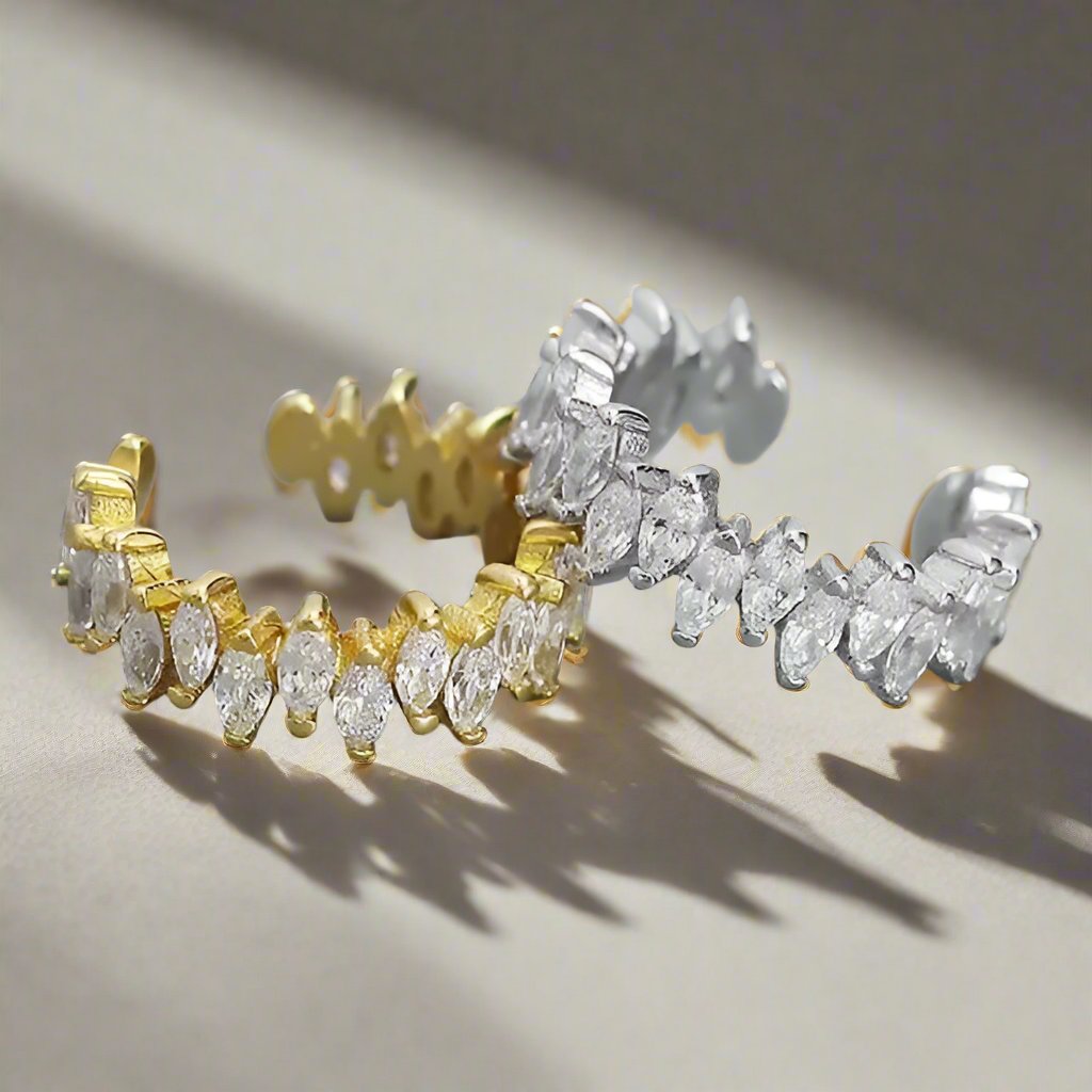 925 Pure Silver Single Studded Ear Cuff