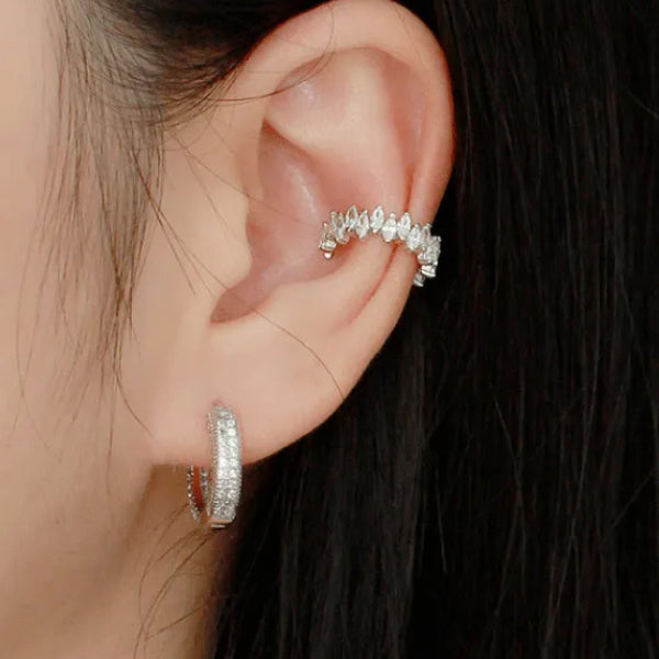925 Pure Silver Single Studded Ear Cuff