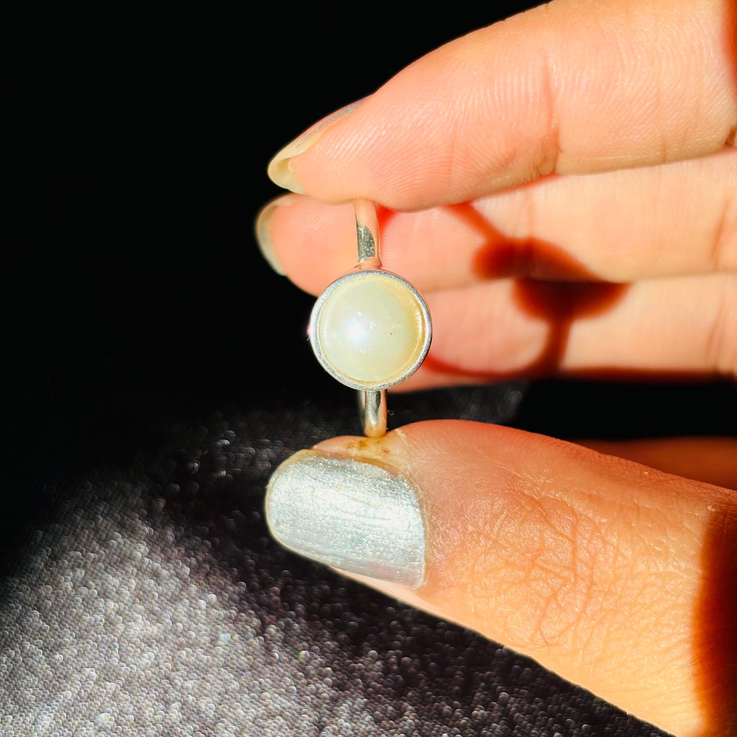 925 Pure Silver Natural Freshwater Pearl Ring