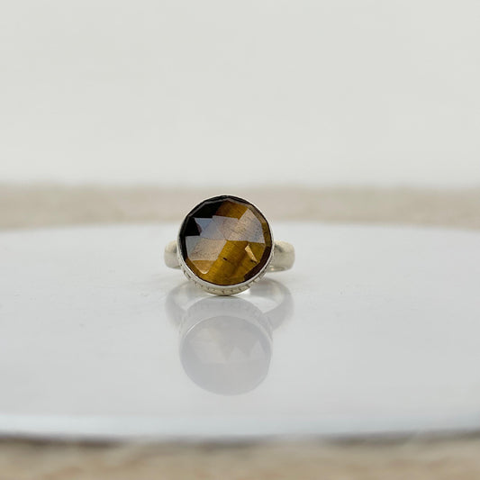 925 Pure Silver Tiger Eye Boho Ring