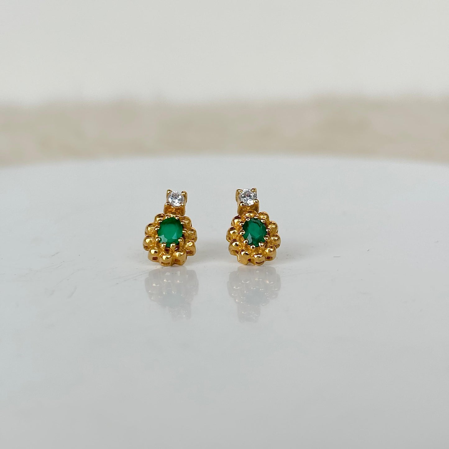 925 Pure Silver Natural Green Onyx Drop Earrings