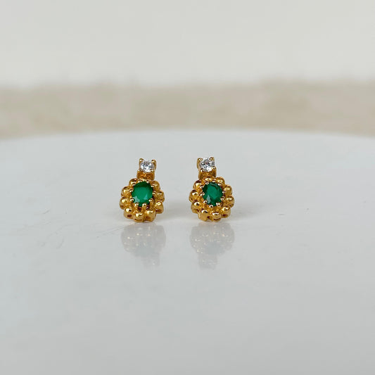 925 Pure Silver Natural Green Onyx Drop Earrings