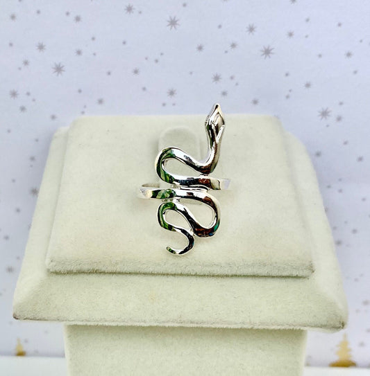 925 Pure Silver Snake Adjustable Ring